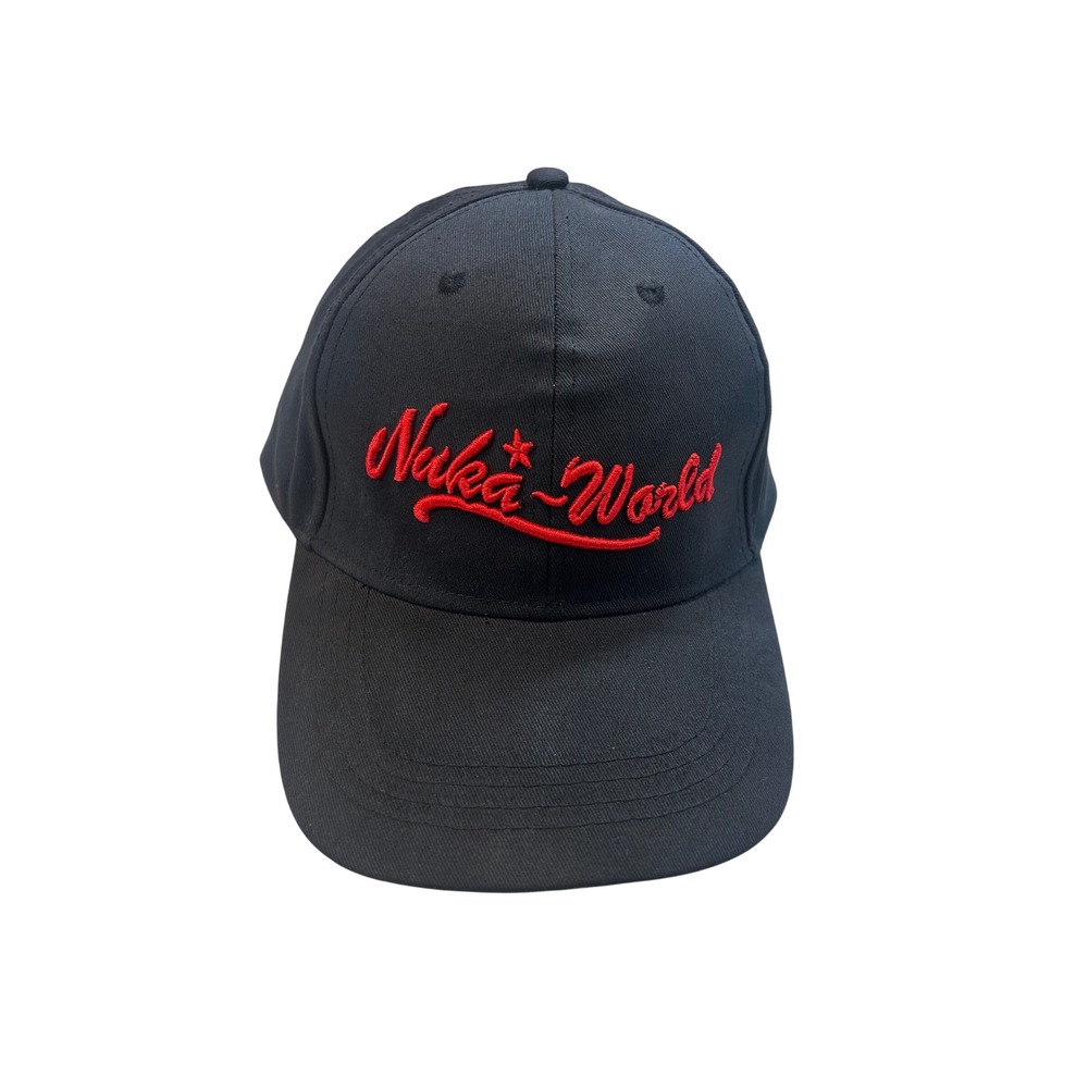 Fallout 4 Nuka-World Baseball Cap Black Red Embroidered Snapback Hat Gaming